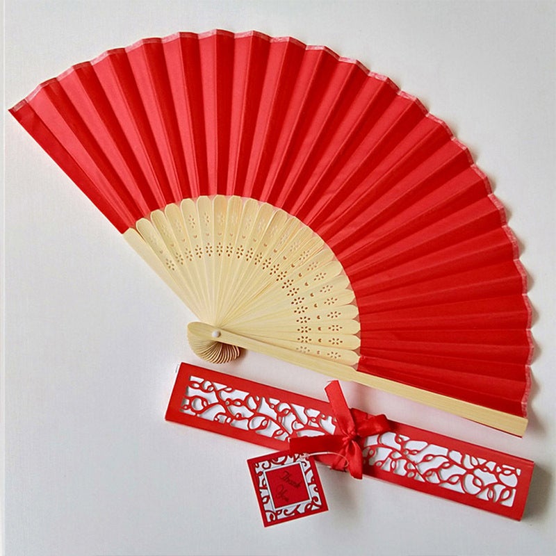 2pcs Folding Fans Delicate Chinese Style Fan Framework Fan with Box for Women - Image 2