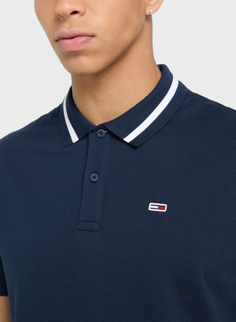 TOMMY JEANS Logo Slim Fit Polo