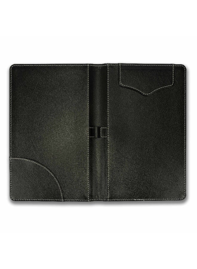 FIS Executive German Bonded Leather Bill Folder, Size:150x245mm, Both Side Padded Cover with Magnetic Flap, Stitched and Round Corners, Black Color-FSCLBF2SBLBKN - Image 3