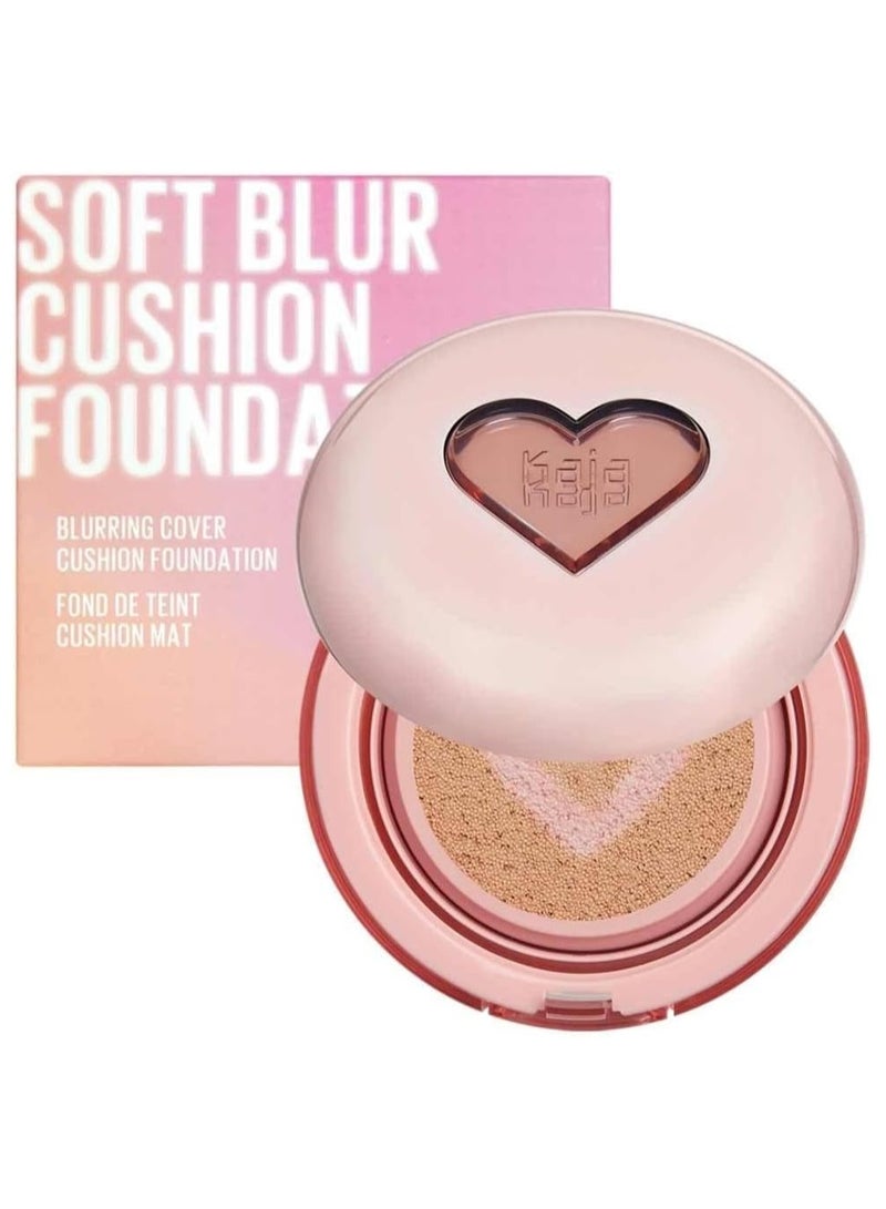 Soft Blur Cushion Foundation - Light Medium - Lightweight Liquid Cushion Foundation with Puff Sponge Applicator - Buildable Natural Coverage - Smooth Finish - Long Wear Hydrating Formula
