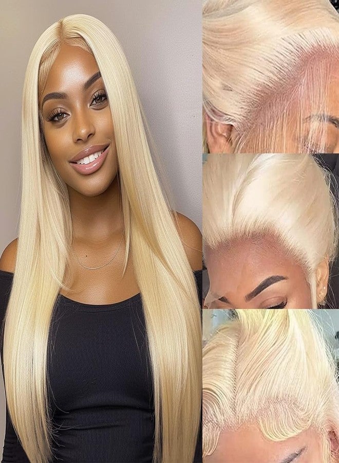 QTHAIR 18A #613 Straight HD Lace Closure(18") Russian Blonde #613 Straight 4X4 Human Hair Lace Closure 100% Platinum 613 Honey Blonde Human Hair for Women - Image 1
