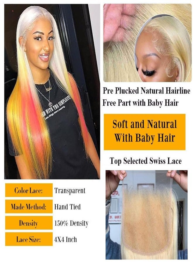 QTHAIR 18A #613 Straight HD Lace Closure(18") Russian Blonde #613 Straight 4X4 Human Hair Lace Closure 100% Platinum 613 Honey Blonde Human Hair for Women - Image 2