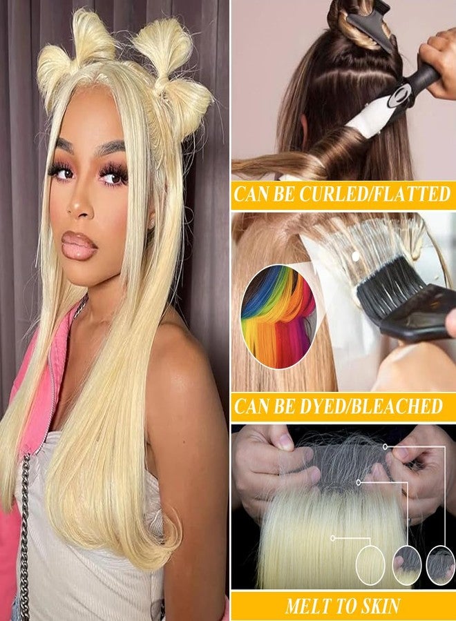 QTHAIR 18A #613 Straight HD Lace Closure(18") Russian Blonde #613 Straight 4X4 Human Hair Lace Closure 100% Platinum 613 Honey Blonde Human Hair for Women - Image 3