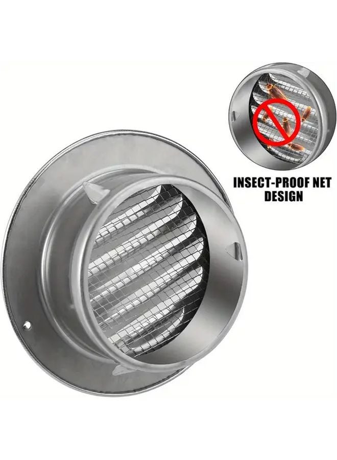 2Pcs Stainless Steel Ventilation Grille 150mm Round Air Vent Cover Silvery - Image 4
