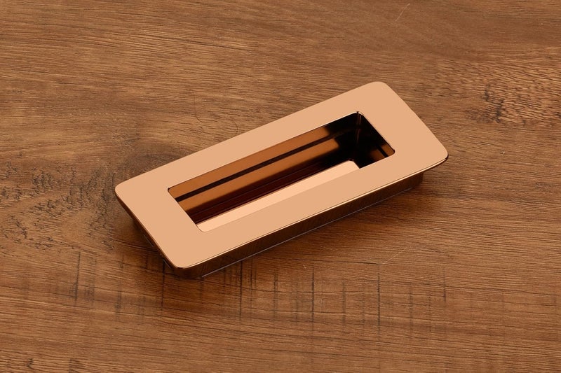 HARMONUS HARMONUS PVD Rose Gold Wardrobe Drawer Conceal Handle and Concealed Sliding Handle and oncealed Door Pull Handle 96 MM 4 PC