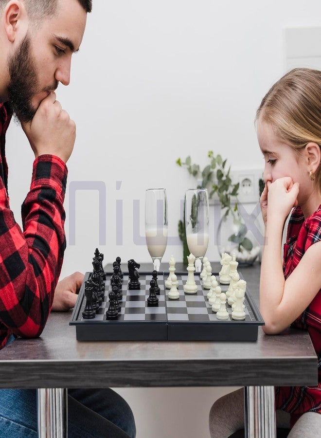 NIRBHI Magnetic Chessboard Game Set with Folding Travel Friendly Portable Storage Case Chess Board Set with 2 Players Toys for Kids and Adults, Folding Chess Board, Educational Board Game Set - Image 3