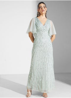 Namshi x Youmna Embellished Ruffle Sleeve Dress  - Image 5