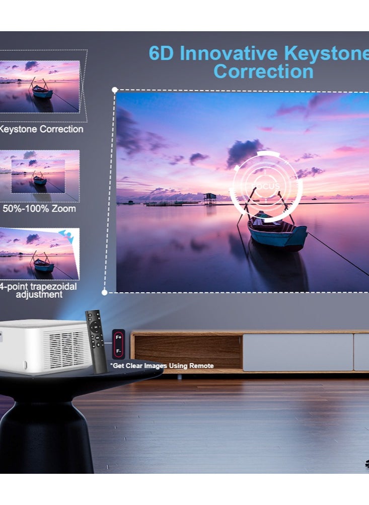ThundeaL - TD92 Pro Smart Projector with WiFi and Bluetooth,Auto Focus & Keystone, Zoom, Native 1080P Movie, Portable Outdoor Mini Projector,  Full HD Video WiFi Android Projector for Home Theater - Image 1