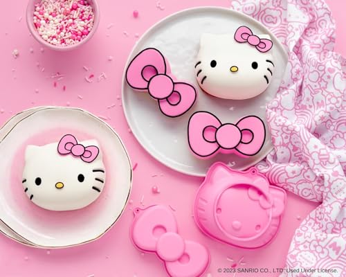 Handstand Kitchen Hello Kitty Cake Baking Set with Kitty Face and Bow Mini Cake Molds and More - Image 5