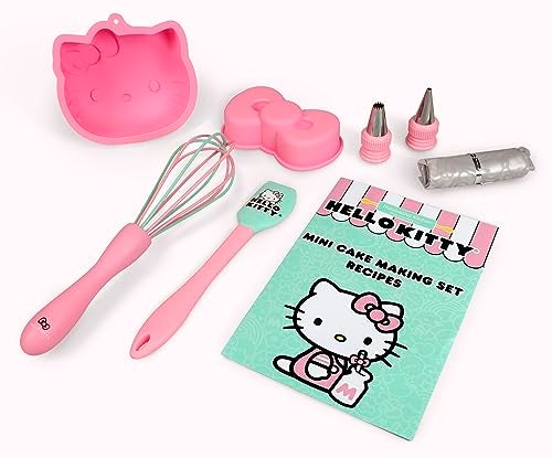 Handstand Kitchen Hello Kitty Cake Baking Set with Kitty Face and Bow Mini Cake Molds and More - Image 2