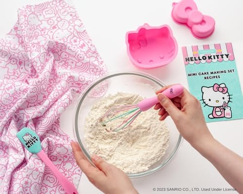 Handstand Kitchen Hello Kitty Cake Baking Set with Kitty Face and Bow Mini Cake Molds and More - Image 3