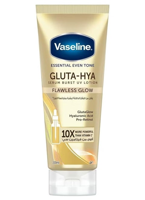 Essential Even Tone Flawless Glow Gluta-Hya Serum Burst UV Lotion 10X More Powerful than Vitamin C - 200ml