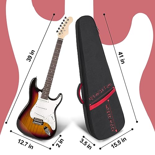Muscab Electric Guitar Bag 11mm Thick Padded Electric Guitar Gig Bag, 39 Inch Electric Guitar Case Backpack with Neck Strap and Pocket, Black - Image 3