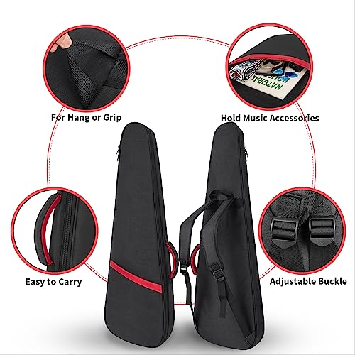 Muscab Electric Guitar Bag 11mm Thick Padded Electric Guitar Gig Bag, 39 Inch Electric Guitar Case Backpack with Neck Strap and Pocket, Black - Image 5