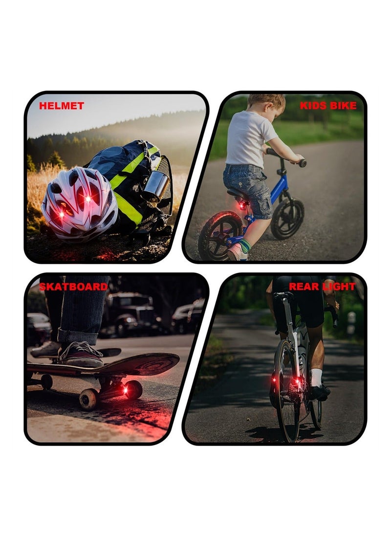 Generic - LED Bike Tail Light, 4Pcs Red LED Bicycle Tail Light, Mini Back Safety Bike Lights for Skateboard Kids Scooter MTB Rack, IPX4 Waterproof Taillight, Night Riding Mountain Road Bike Taillight - Image 1