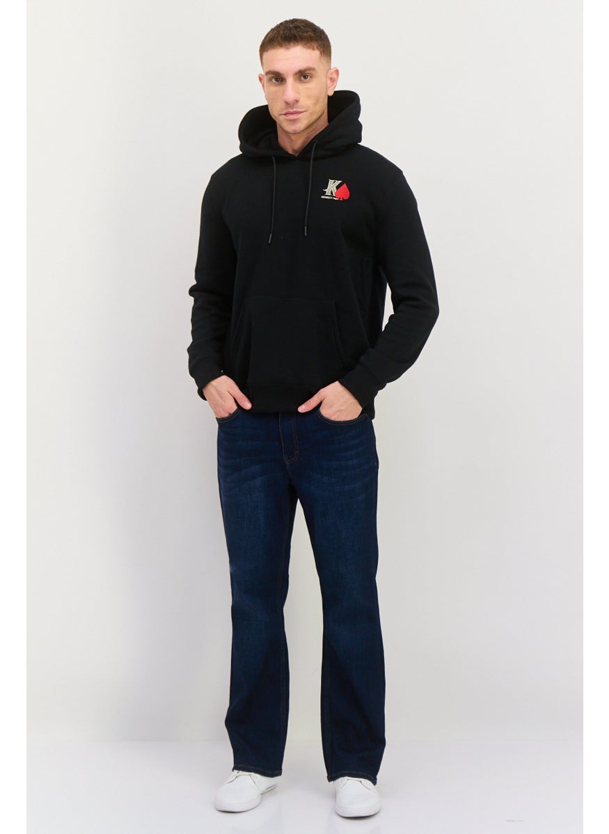 MEMBERS ONLY - Men Hooded Embroidered Long Sleeves Sweatshirt, Black - Image 1