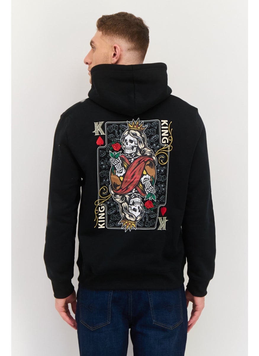 MEMBERS ONLY - Men Hooded Embroidered Long Sleeves Sweatshirt, Black - Image 1