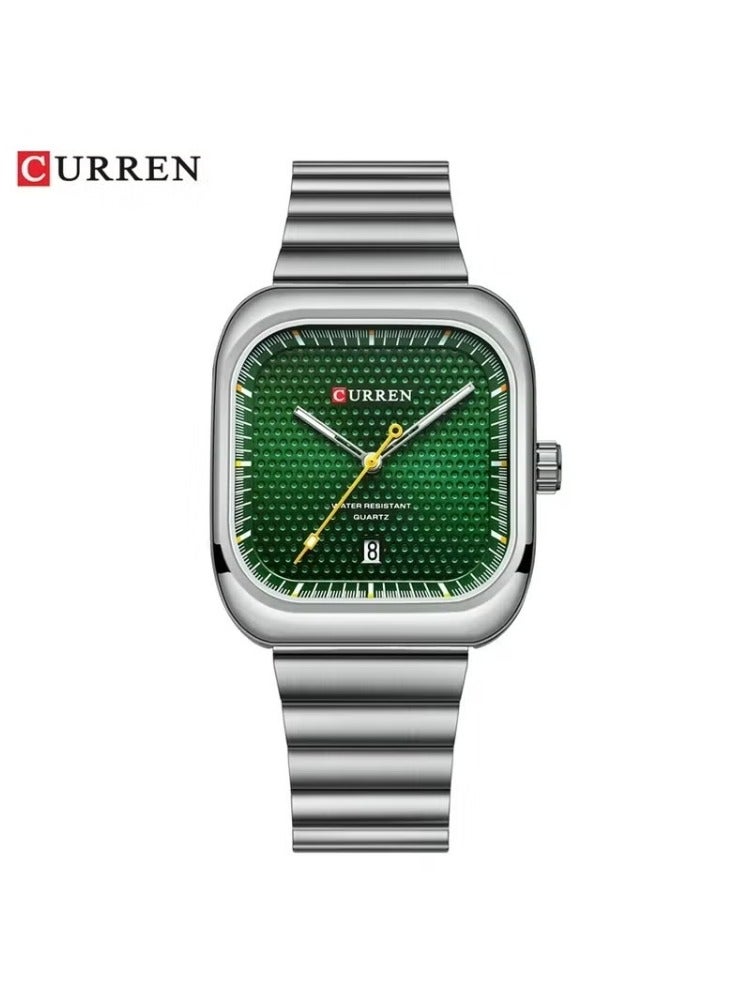 كارين ساعة كوارتز مربعة بحزام فولاذي للرجال 8460 - Image 1