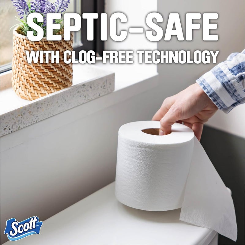 Scott 1000 Toilet Paper, 8 Rolls, Septic-Safe, 1-Ply Toilet Tissue - Image 4