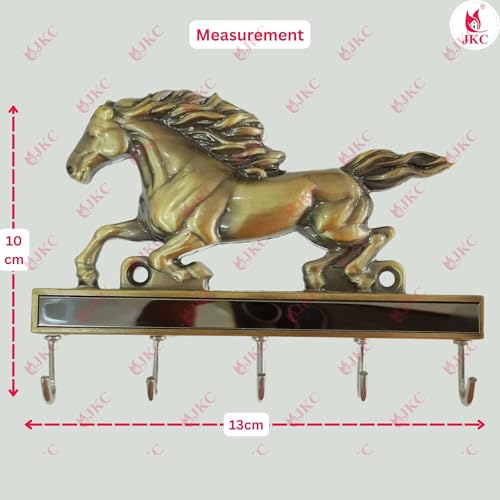 JKC Brass Finish Antique Rajwadi Key Holder for Home Decor Stylish, Key Hangers for Wall, Key Holder for Home Without Drill - Image 2