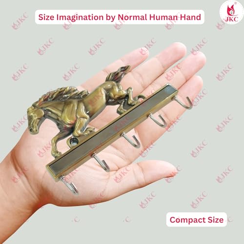JKC Brass Finish Antique Rajwadi Key Holder for Home Decor Stylish, Key Hangers for Wall, Key Holder for Home Without Drill - Image 3