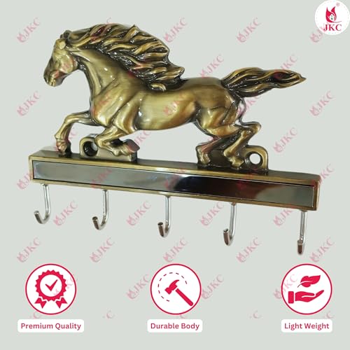 JKC Brass Finish Antique Rajwadi Key Holder for Home Decor Stylish, Key Hangers for Wall, Key Holder for Home Without Drill - Image 4