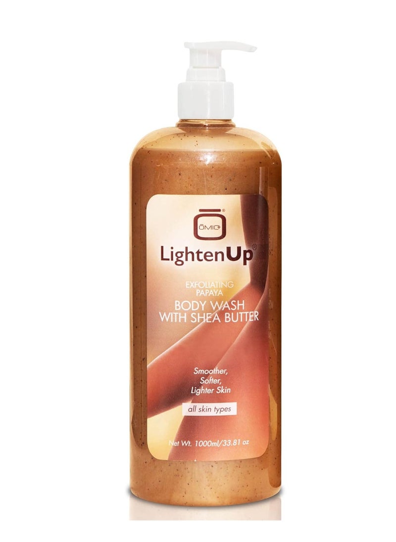LIGHTENUP - OMIC Lighten-Up LightenUp Exfoliating Body Wash - 33.8 Fl oz / 1000 ml - Formulated to Exfoliate and to Nourish Skin, with Shea Butter, Papaya - Image 1