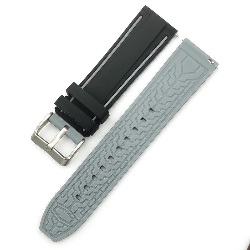 Y&D Silicone Two-Tone Sport Watch Band 20mm 22mm 24mm Quick Release Replacement Smart Watch Strap - Image 4