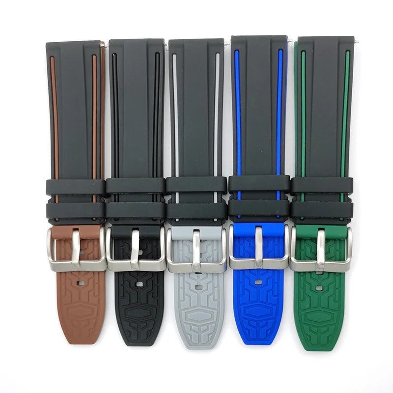 Y&D Silicone Two-Tone Sport Watch Band 20mm 22mm 24mm Quick Release Replacement Smart Watch Strap - Image 3