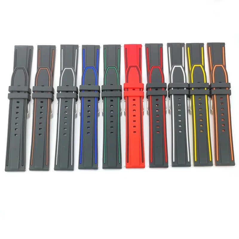 Y&D Silicone Two-Tone Sport Watch Band 20mm 22mm 24mm Quick Release Replacement Smart Watch Strap - Image 2