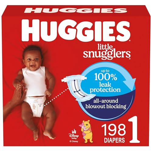 Huggies Size 1 Diapers Little Snugglers Diapers Size 1 814 lbs 198 Count 6 Packs of 33 Packaging May Vary - Image 1