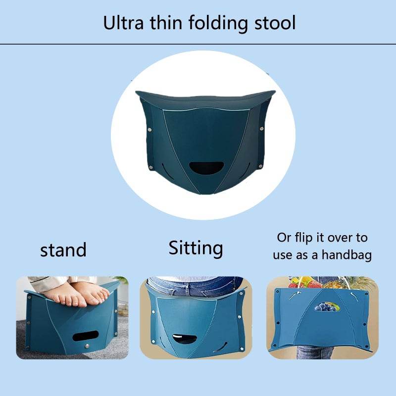 DISFAT Travel Foot Rest for Airplane,Airplane Foot Rest,Portable Folding Under Desk Foot Stool,Relieves Back & Knee Pain,Comfortable for Long Flights,Cars,Trains,Ultralight Mini (Dark Blue) - Image 3