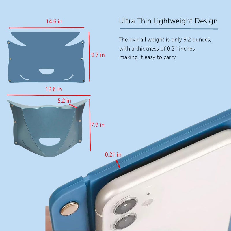 DISFAT Travel Foot Rest for Airplane,Airplane Foot Rest,Portable Folding Under Desk Foot Stool,Relieves Back & Knee Pain,Comfortable for Long Flights,Cars,Trains,Ultralight Mini (Dark Blue) - Image 2