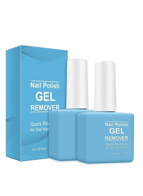Gel Nail Polish Remover 2PCS,Easily Quickly Soak off Gel Polish No Need Foil,Soak or Wrap,Remove Gel Nail Polish within 3-5 Minutes,Professional Nail Polish Remover