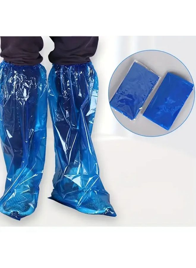 20 Pairs Blue Disposable Shoe Covers Non Slip Waterproof Boot Protectors For Rainy Days - Image 4