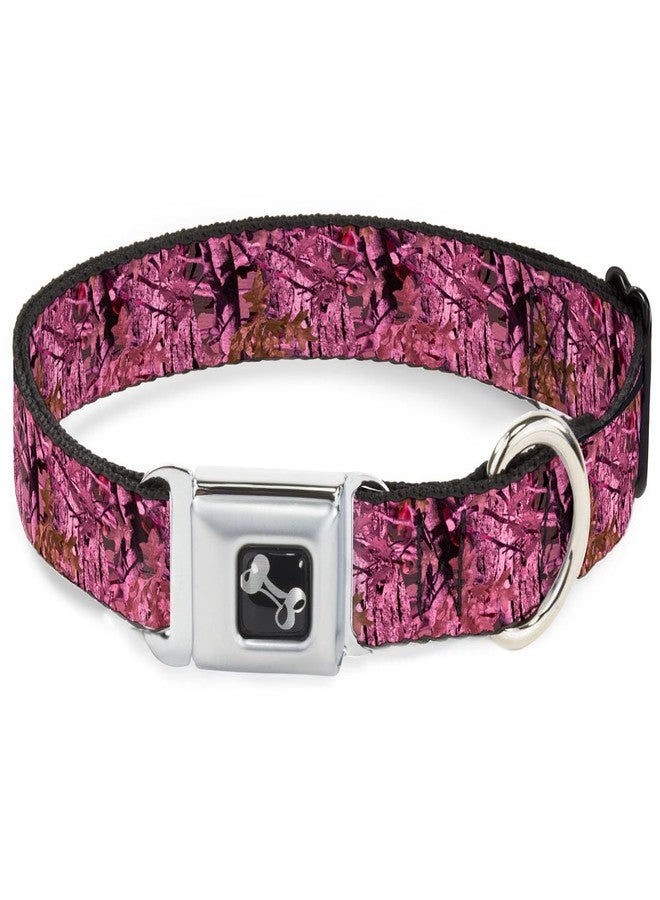 Buckle Down Dog Collar Seatbelt Buckle Hunting Camo Pinks 11 to 17 Inches 1.0 Inch Wide - Image 1