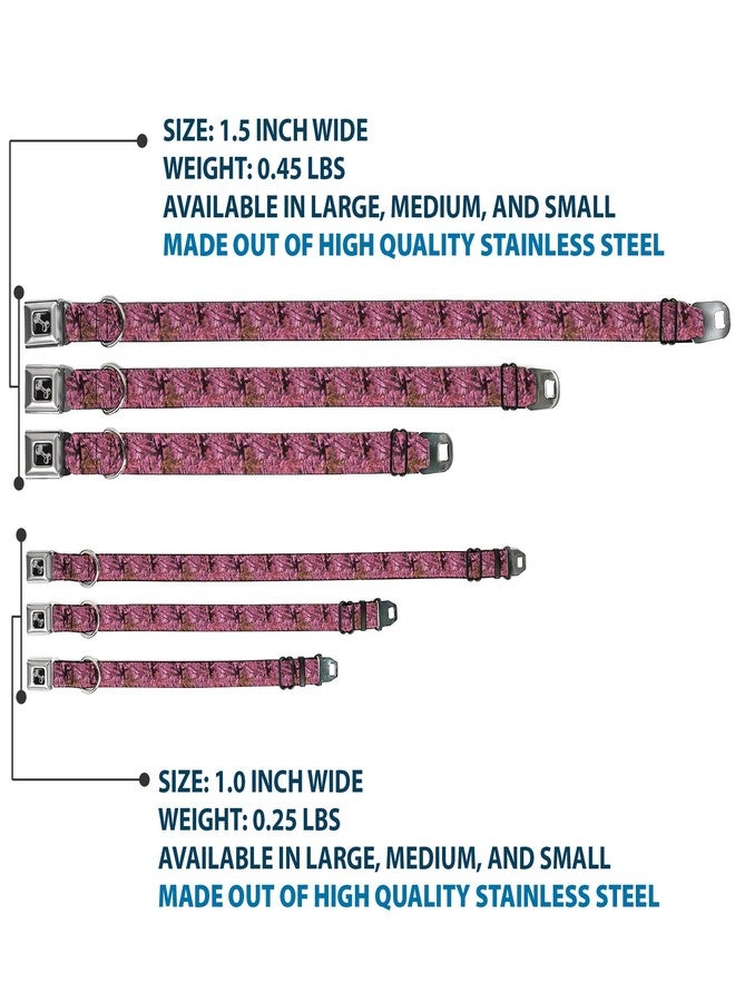 Buckle Down Dog Collar Seatbelt Buckle Hunting Camo Pinks 11 to 17 Inches 1.0 Inch Wide - Image 3