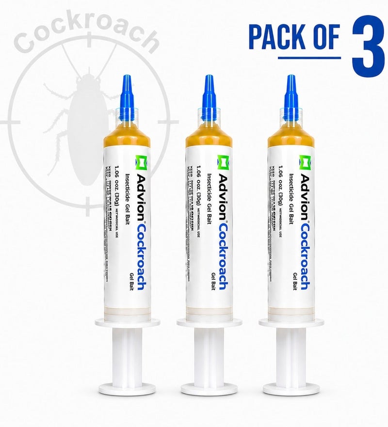 Advion Cockroach Gel Bait 30g (Pack of 3) Powerful Roach Killer, Fast Acting Insecticide Gel for Kitchen, Bathroom & Home, Long Lasting Pest Control Solution