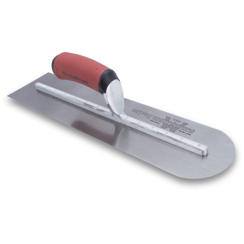 MARSHALLTOWN 14 x 4 inch Rounded Front High Carbon Steel Finishing Trowel, Concrete Tools, DuraSoft Handle, XtraLite Mount, MXS64RED - Image 2
