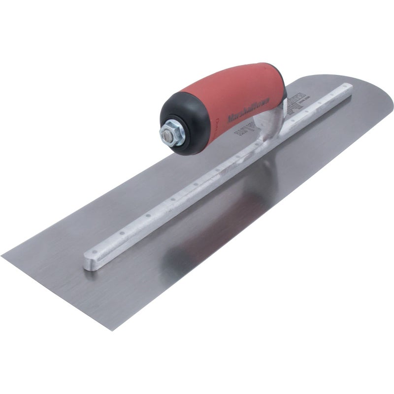 MARSHALLTOWN 14 x 4 inch Rounded Front High Carbon Steel Finishing Trowel, Concrete Tools, DuraSoft Handle, XtraLite Mount, MXS64RED - Image 3