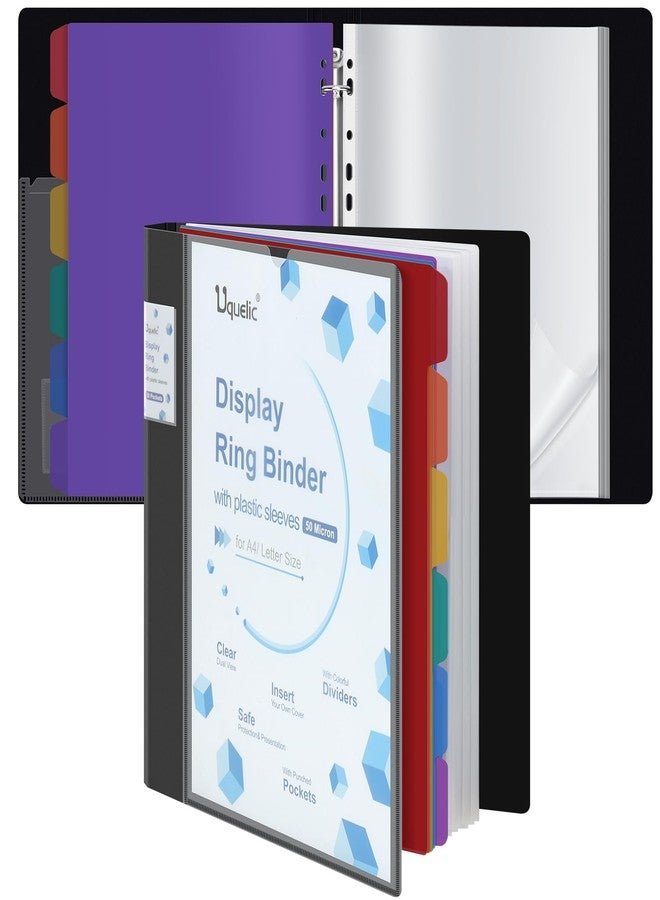 Uquelic 50 Pocket Presentation Binder with Clear Sleeves Letter/A4 Size - Image 1