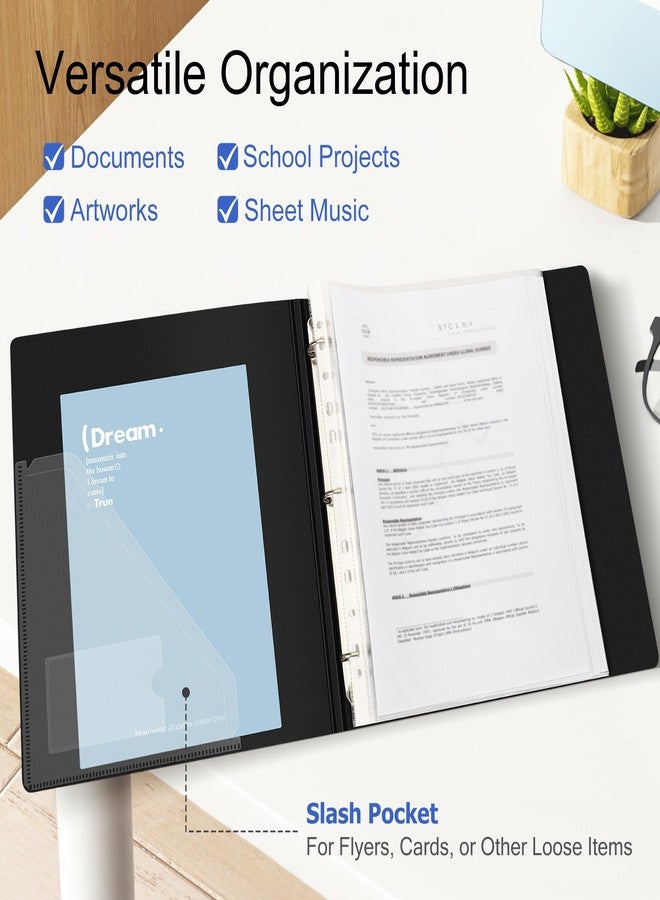 Uquelic 50 Pocket Presentation Binder with Clear Sleeves Letter/A4 Size - Image 5
