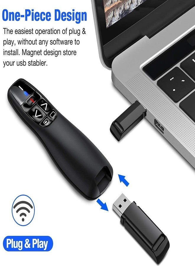 rts Slide Changer Wireless Laser Presenter USB Presentation Remote Clicker Laser Pointer PowerPoint Clicker PPT, Clicker Controller with Clip for PowerPoint, 2.4GHz for Mac/Laptop/Computer/Keynote/PPT - Image 3
