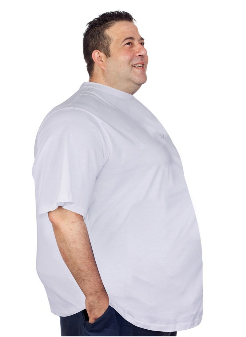 OVERS - Plus Size Plain White T-Shirt  for Men - Image 1