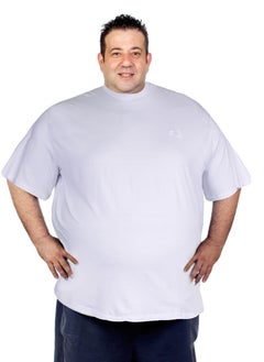 Plus Size Plain White T-Shirt  for Men