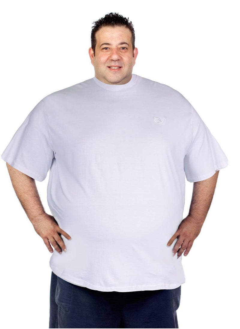 OVERS - Plus Size Plain White T-Shirt  for Men - Image 1