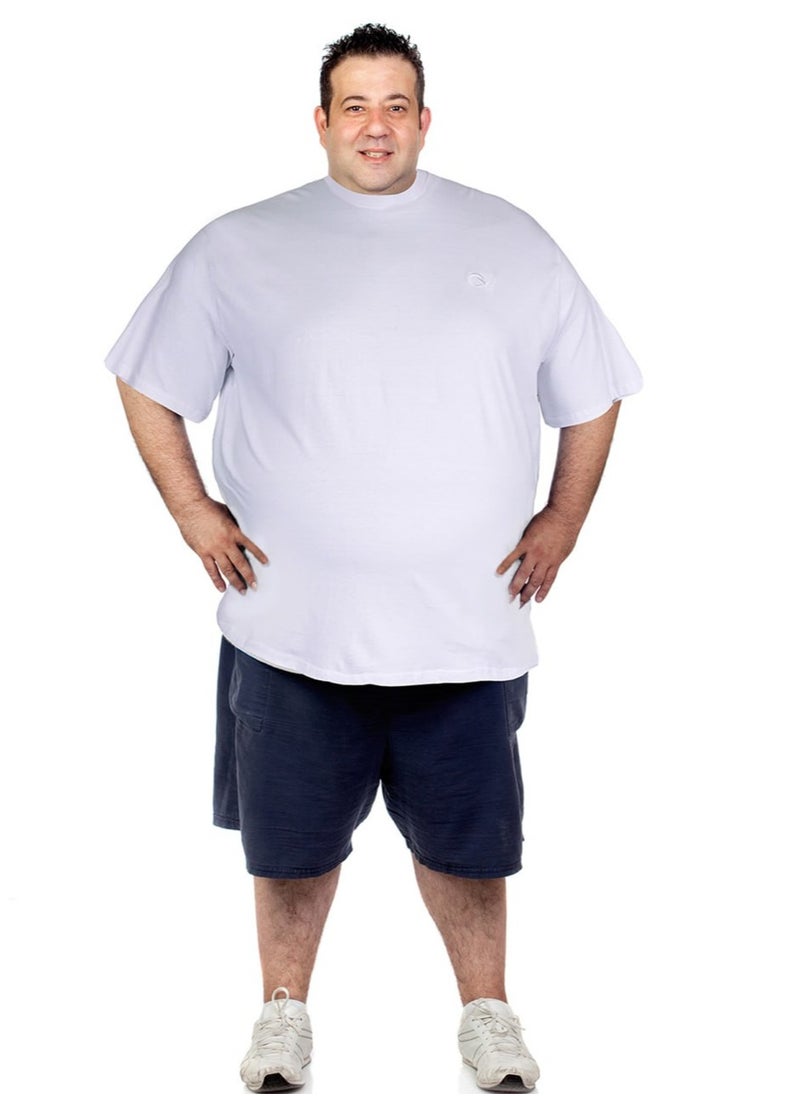 OVERS - Plus Size Plain White T-Shirt  for Men - Image 1