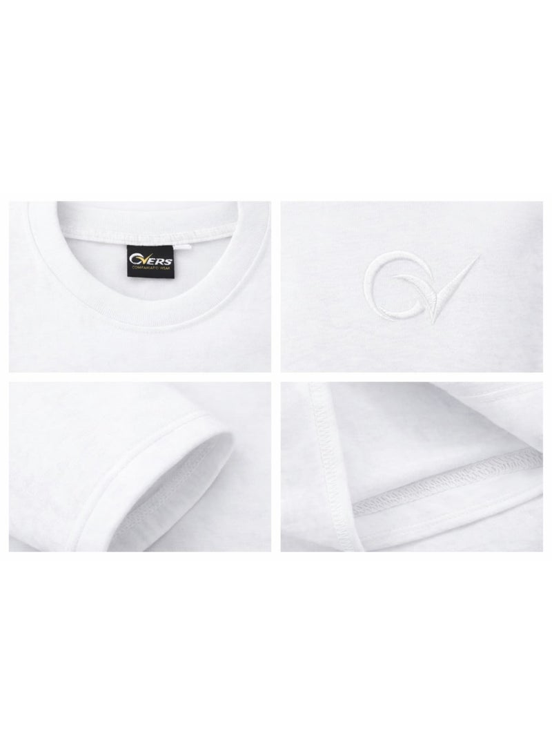 OVERS Plus Size Plain White T-Shirt  for Men - Image 5