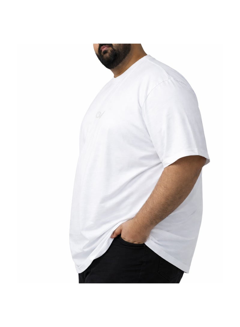 OVERS Plus Size Plain White T-Shirt  for Men - Image 2