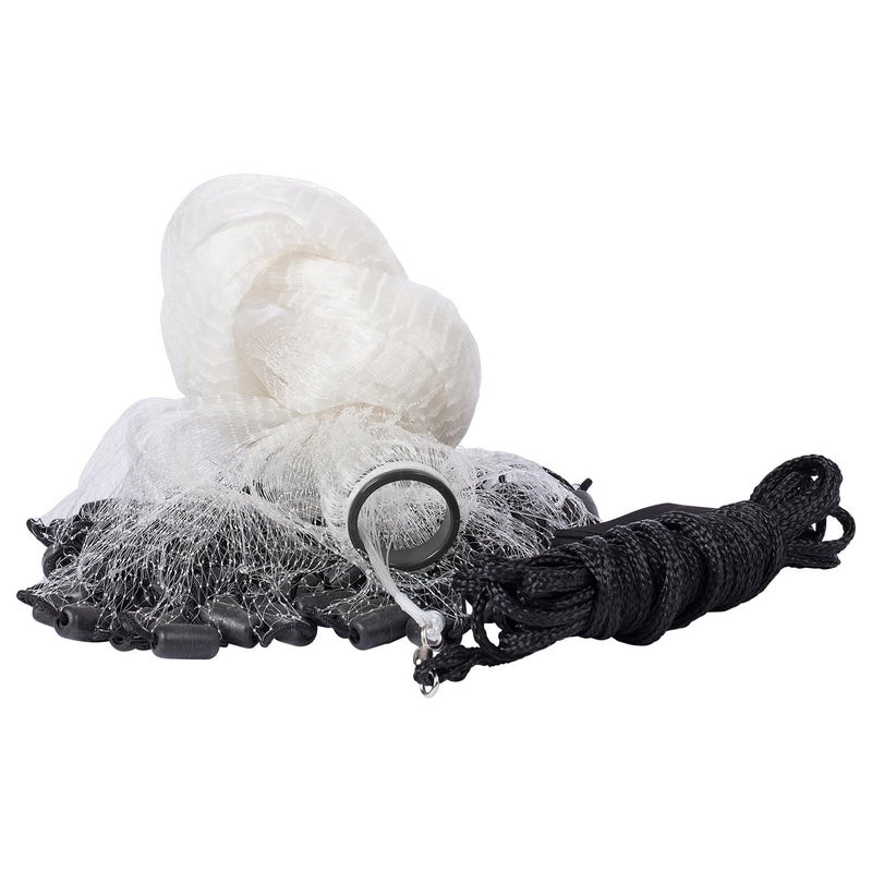 BASSDASH American Saltwater Fishing Cast Net 3/8 1/4-Inch Mesh 4ft 6ft 8ft Radius, 1-Pound Per Foot, for Bait Fish with Utility Bucket Casting - Image 5